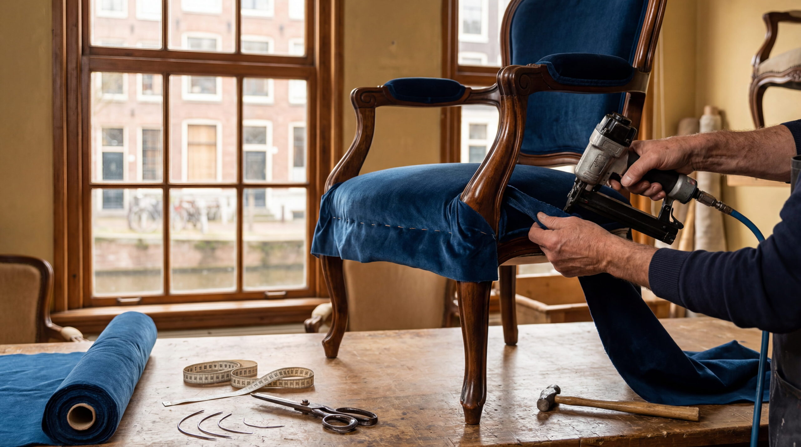 Ambachtelijk herstel bij een meubelstoffeerderij Amsterdam blaast interieur nieuw leven in